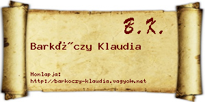 Barkóczy Klaudia névjegykártya