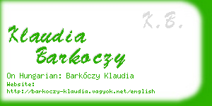 klaudia barkoczy business card